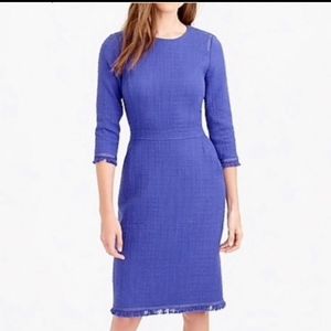 J. Crew Royal Blue Tweed Midi Dress